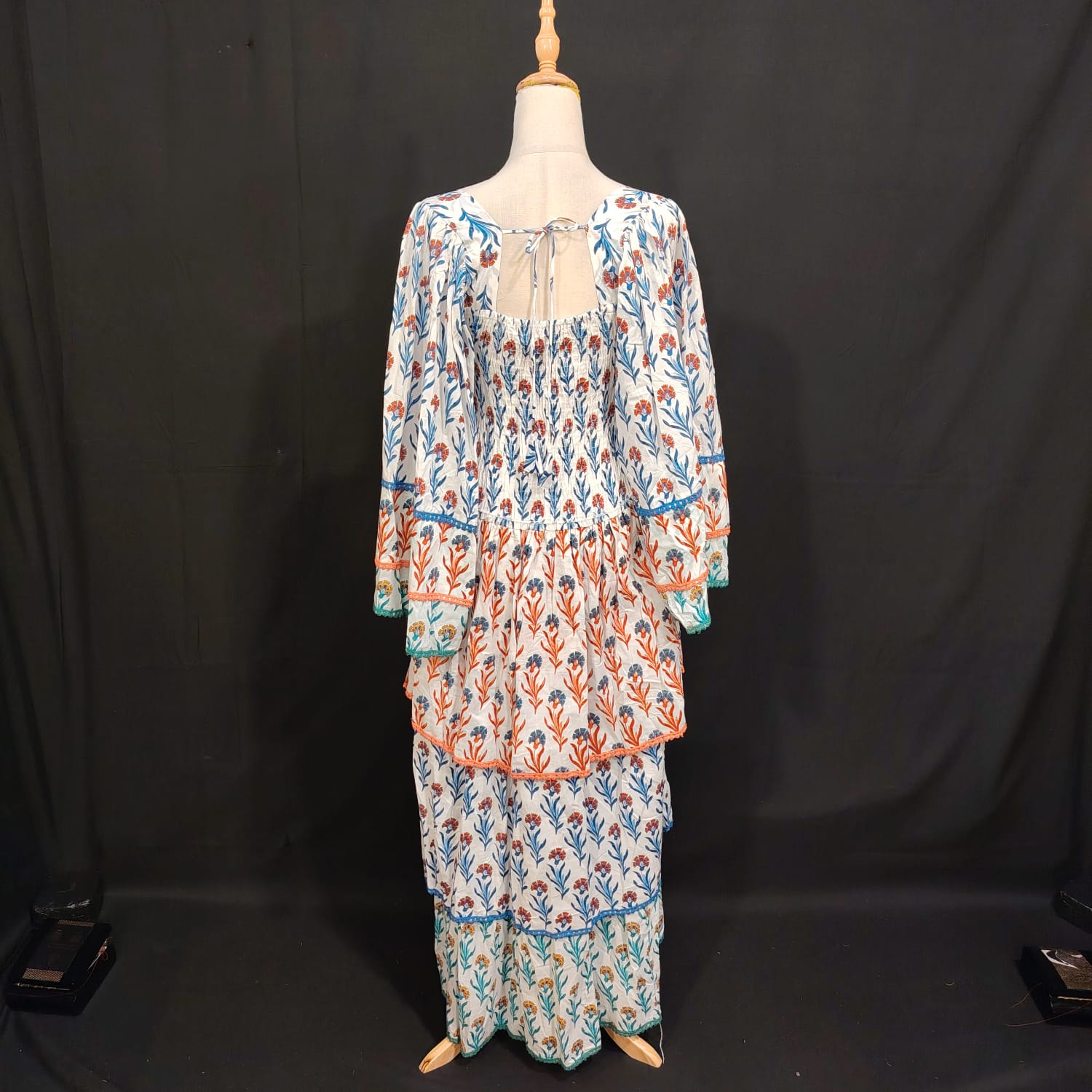 S/M Rahima Printed Cotton Dress 57" Long Jalabiya
