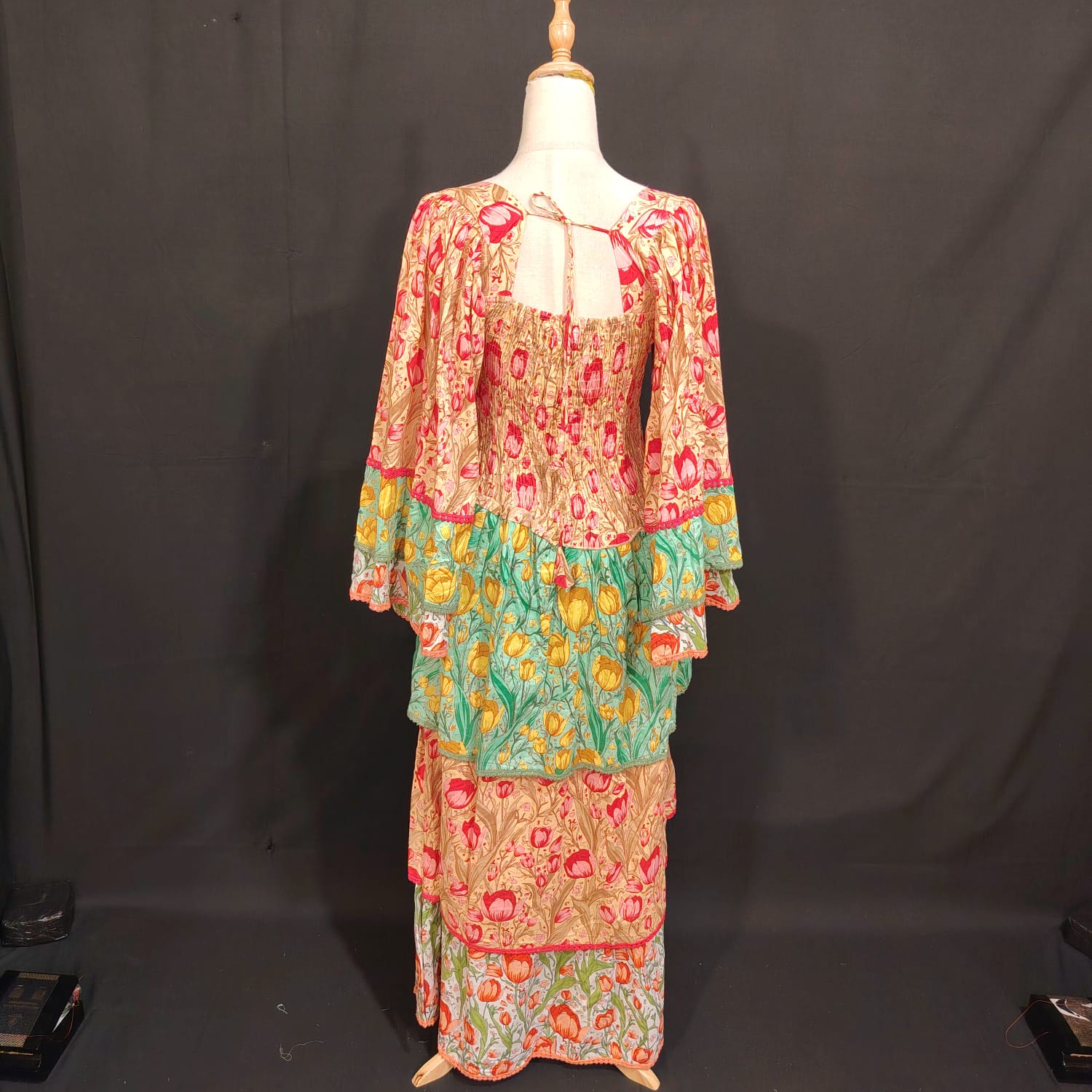 S/M Rahima Printed Cotton Dress 57" Long Jalabiya