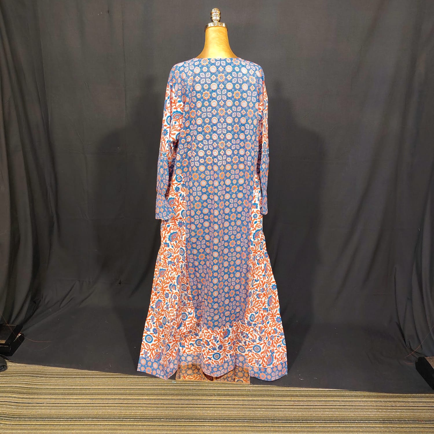 2XL-3XL Rubab Printed Cotton Dress 57" Long Jalabiya