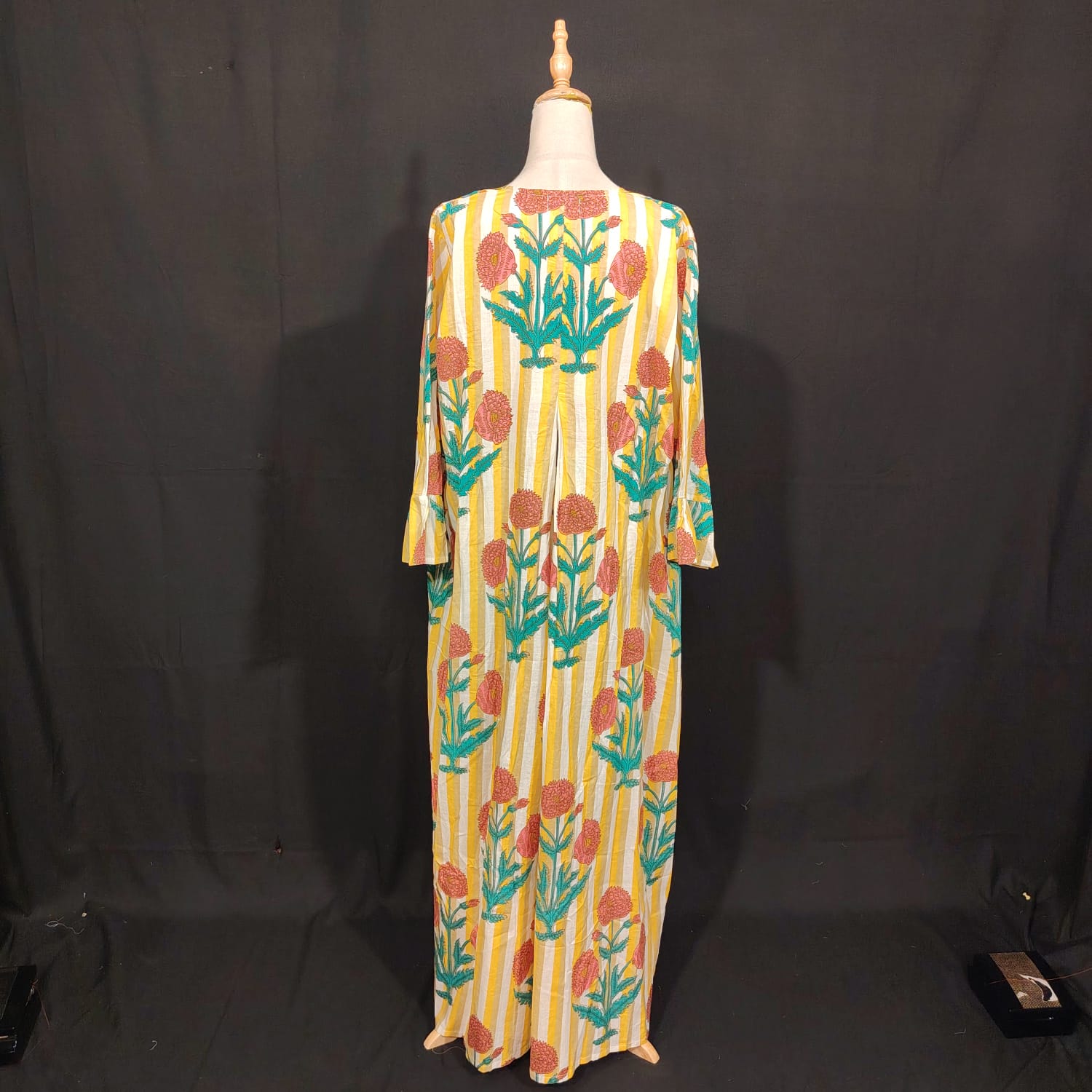 2XL-3XL Rania Printed Cotton Dress 57" Long Jalabiya