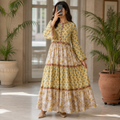 S/M Sydney Printed Cotton Long Dress Jalabiya – 57"