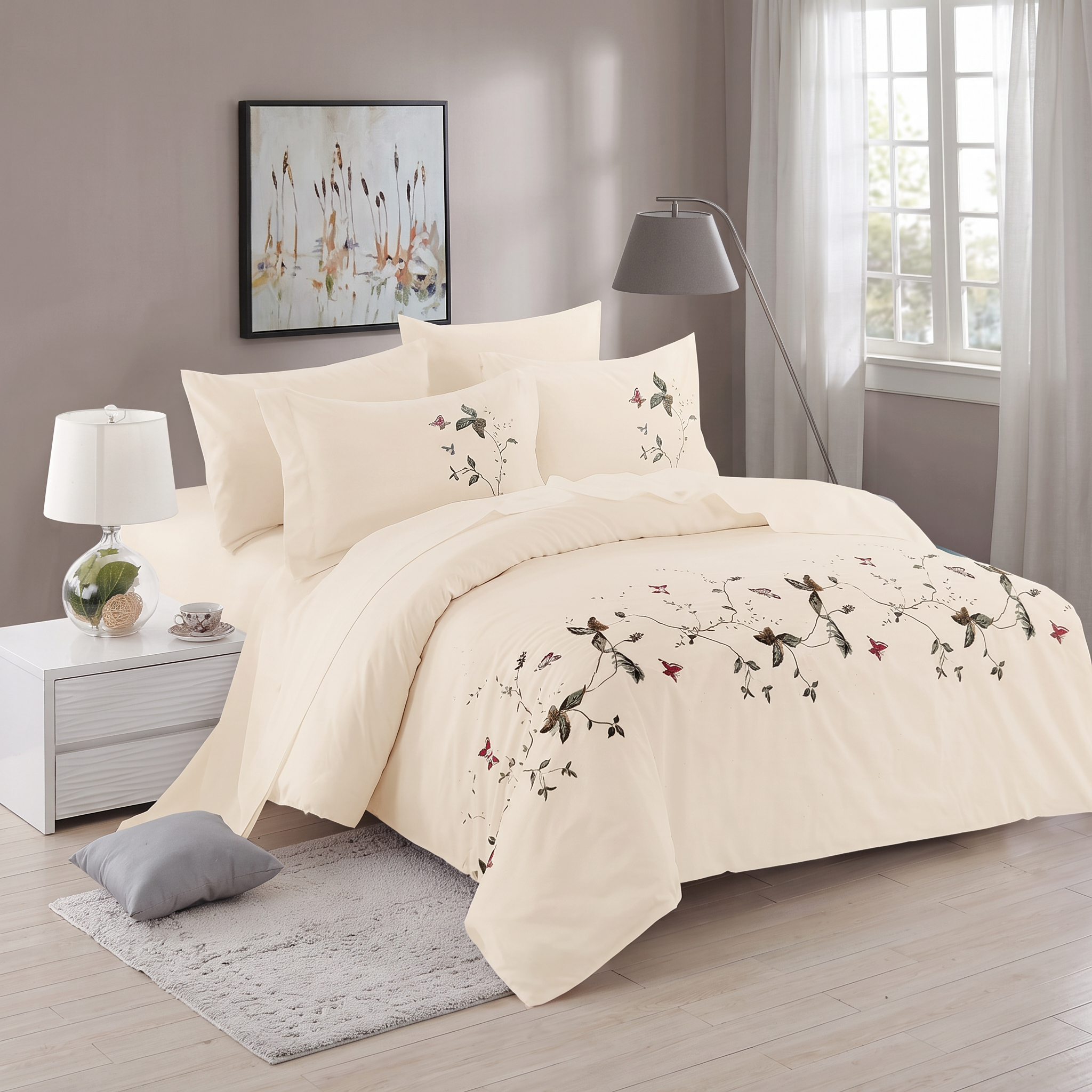Premium Embroidered Quilt Duvet Set 6 Pcs