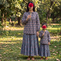 Elegant Modest Top & Long Skirt Set 100% Premium Indian Cotton