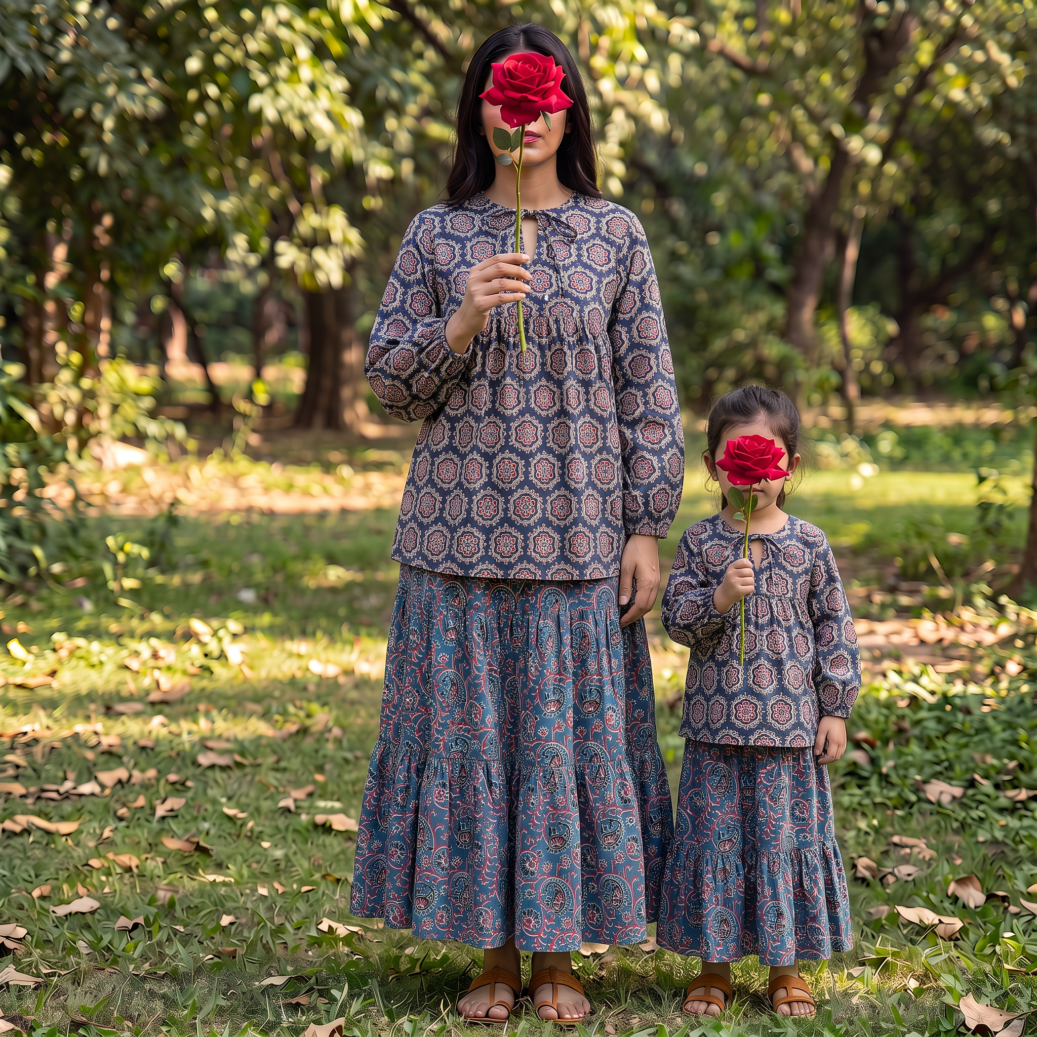 Elegant Modest Top & Long Skirt Set 100% Premium Indian Cotton