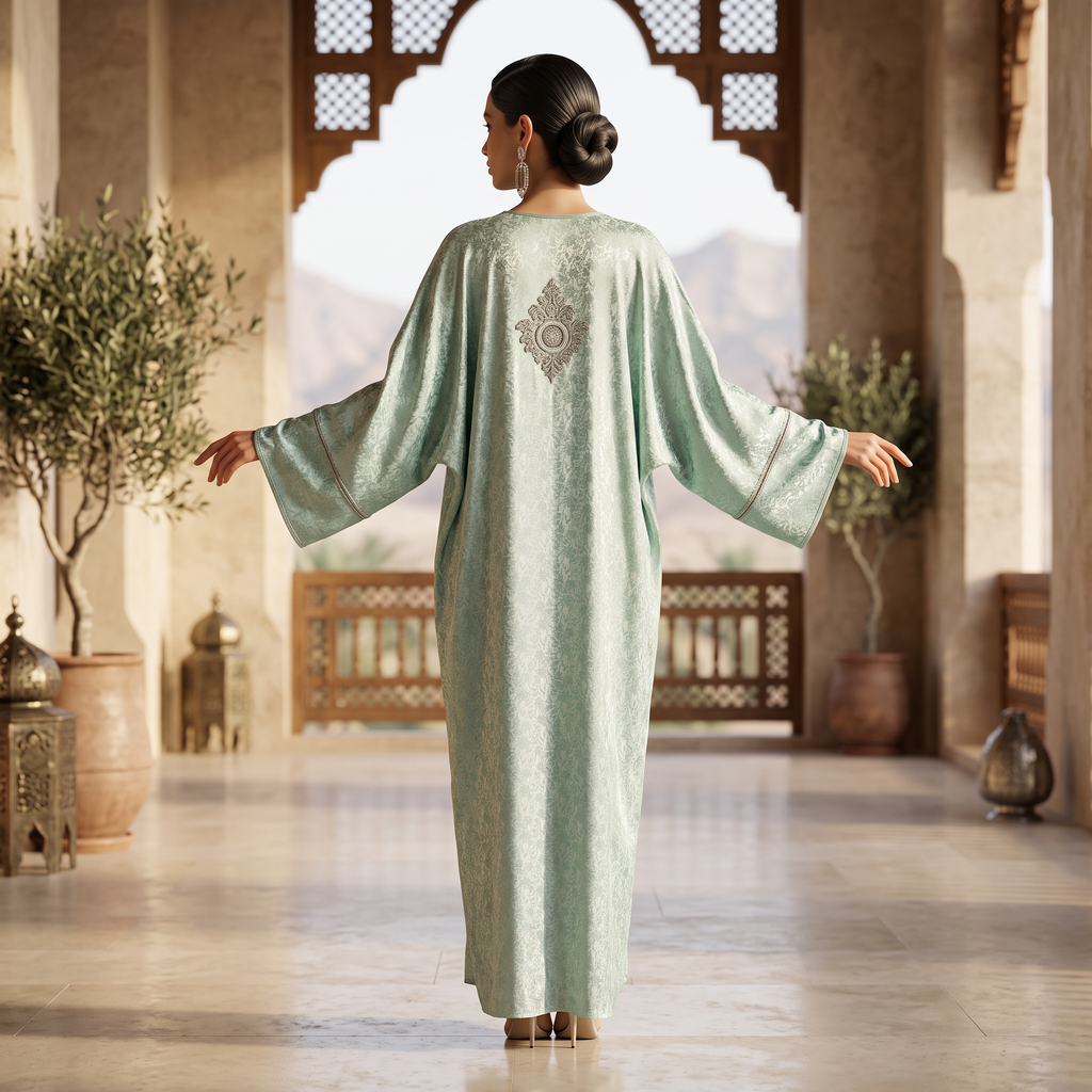 Free Size Elegant Silky Jacquard Kaftan Collection 5