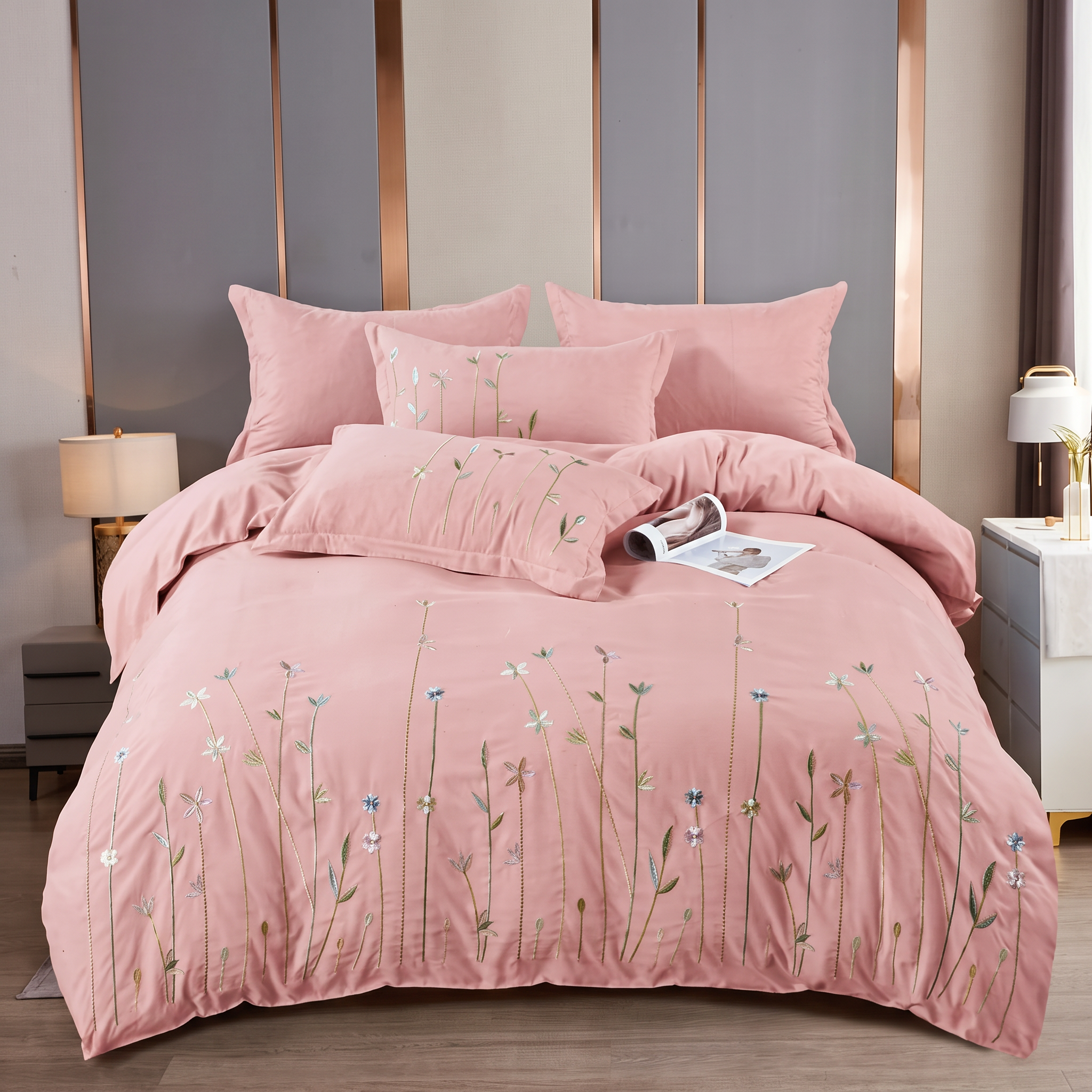 Premium Embroidered Quilt Duvet Set 6 Pcs