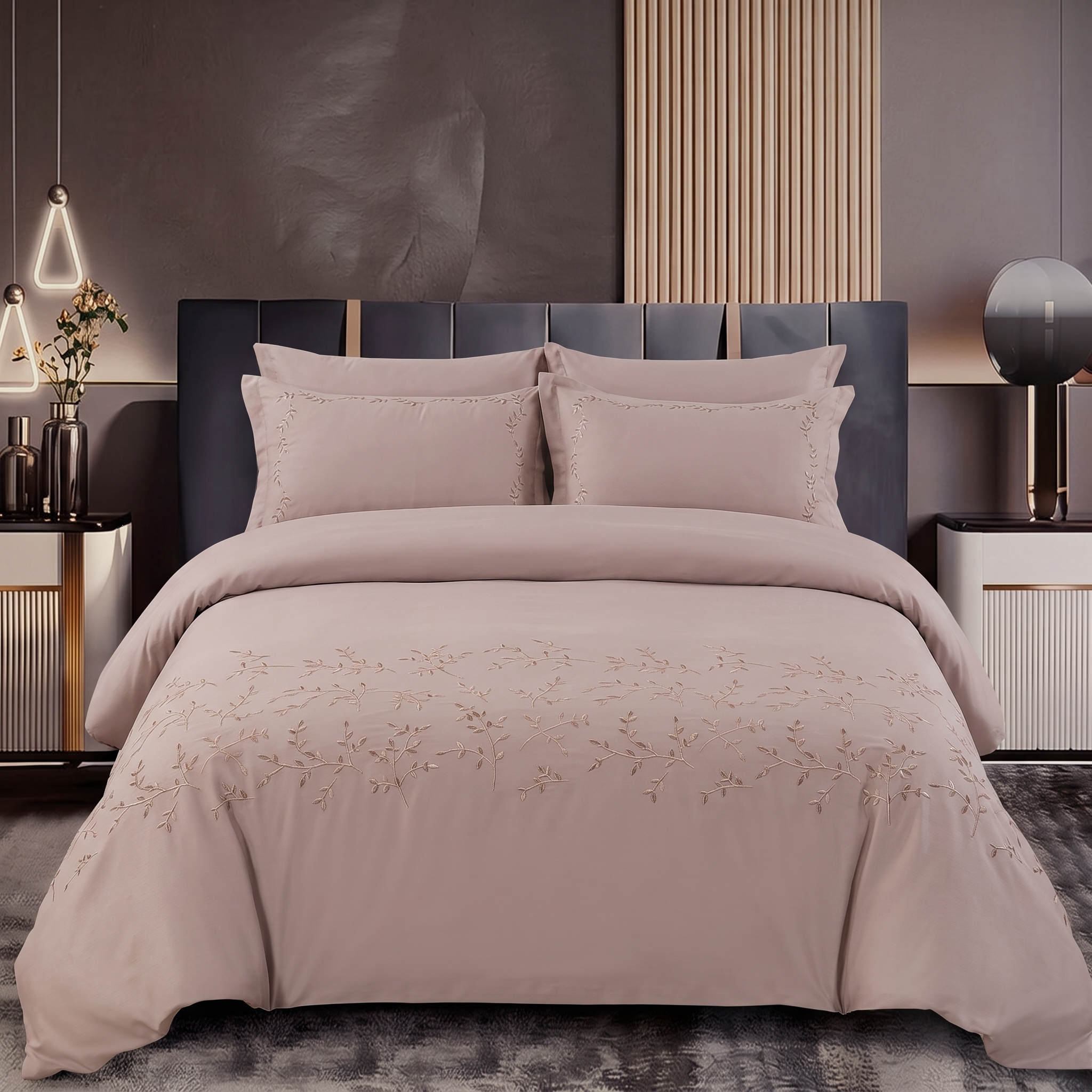 Premium Embroidered Quilt Duvet Set 6 Pcs