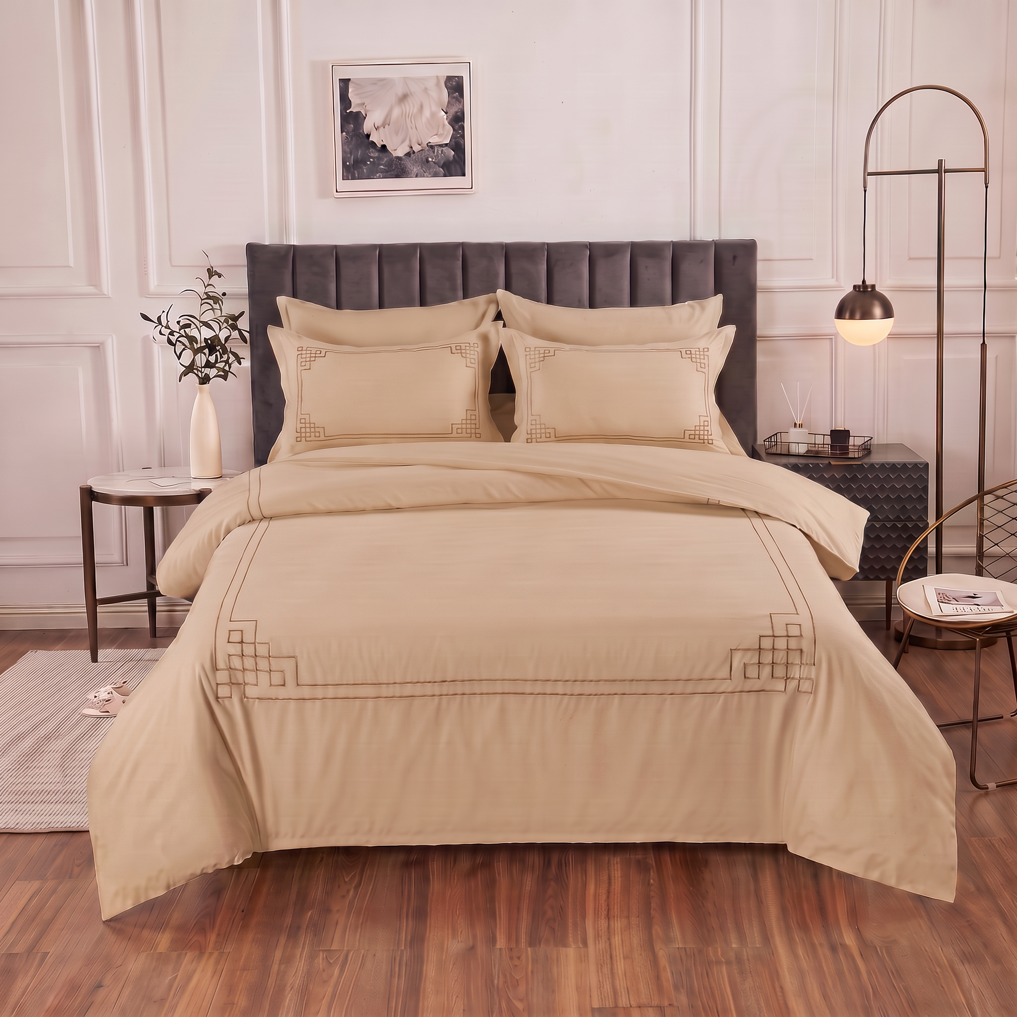Premium Embroidered Quilt Duvet Set 6 Pcs