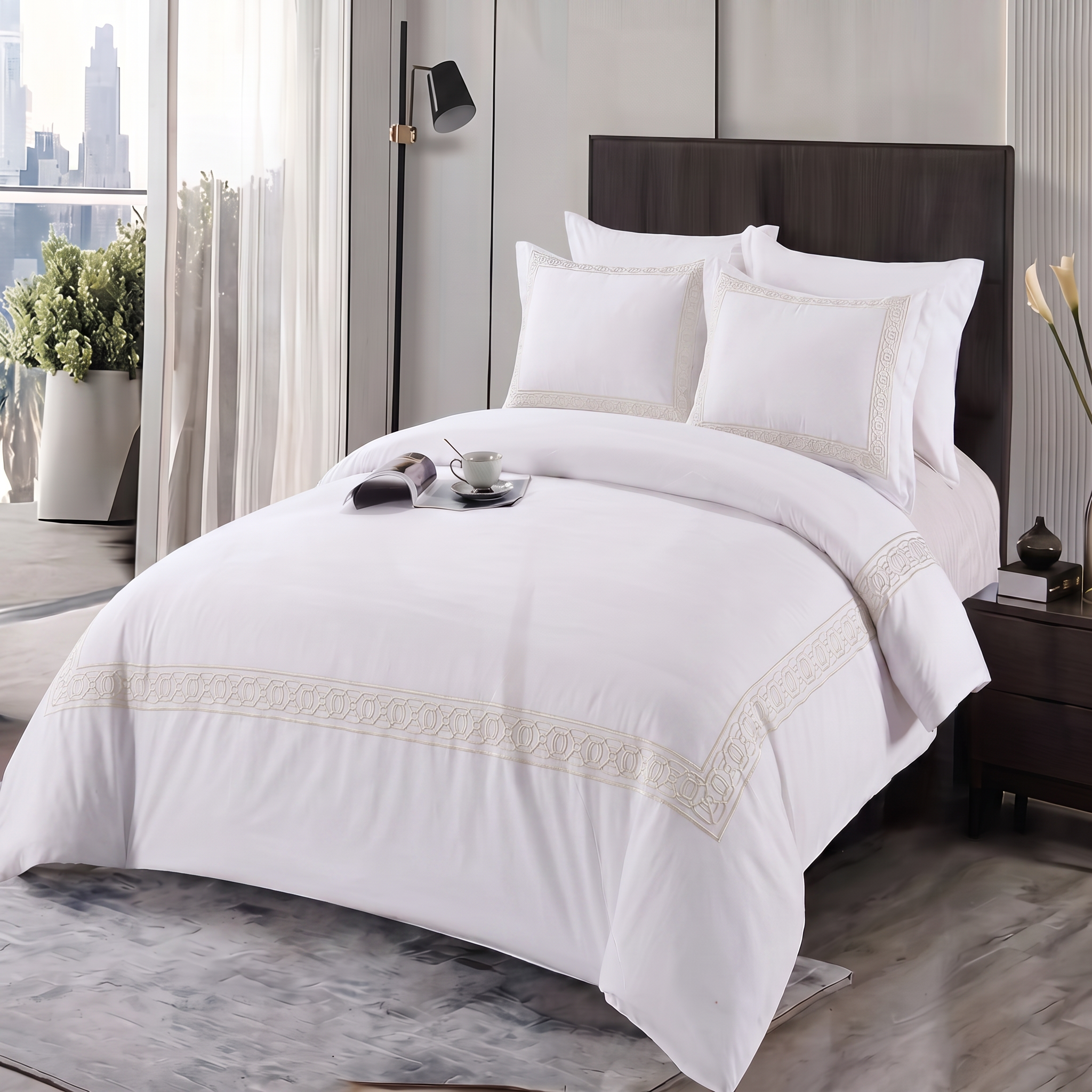Premium Embroidered Quilt Duvet Set 6 Pcs