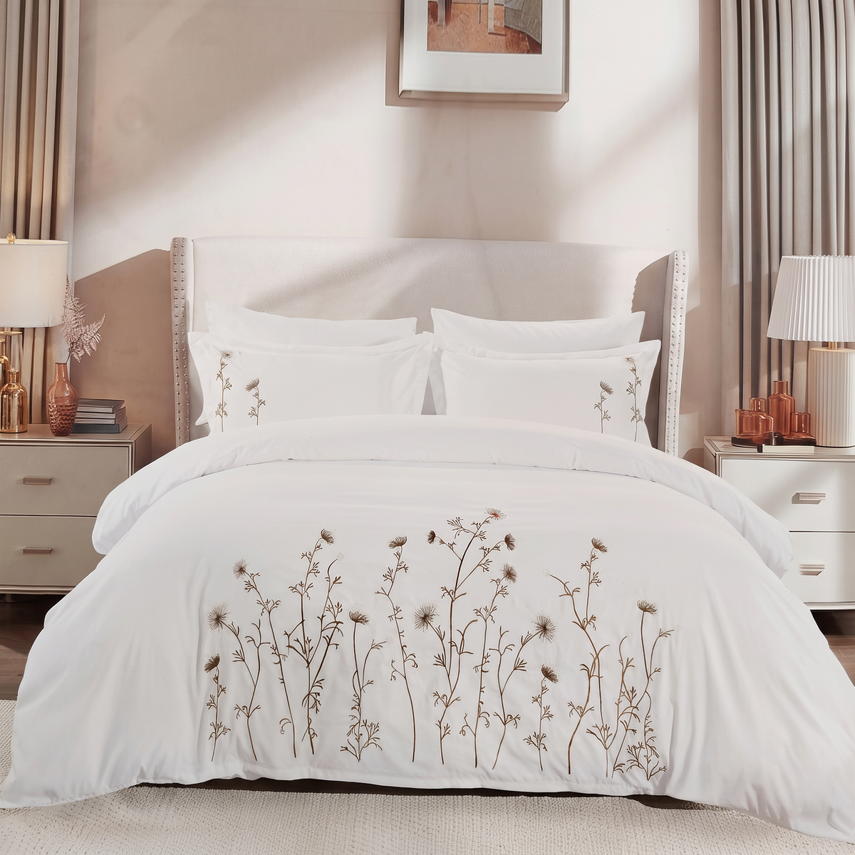 Premium Embroidered Duvet Set 6 Pcs, King size