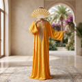 Silky Jacquard Kaftan Elegant Free-Size Luxury Abaya
