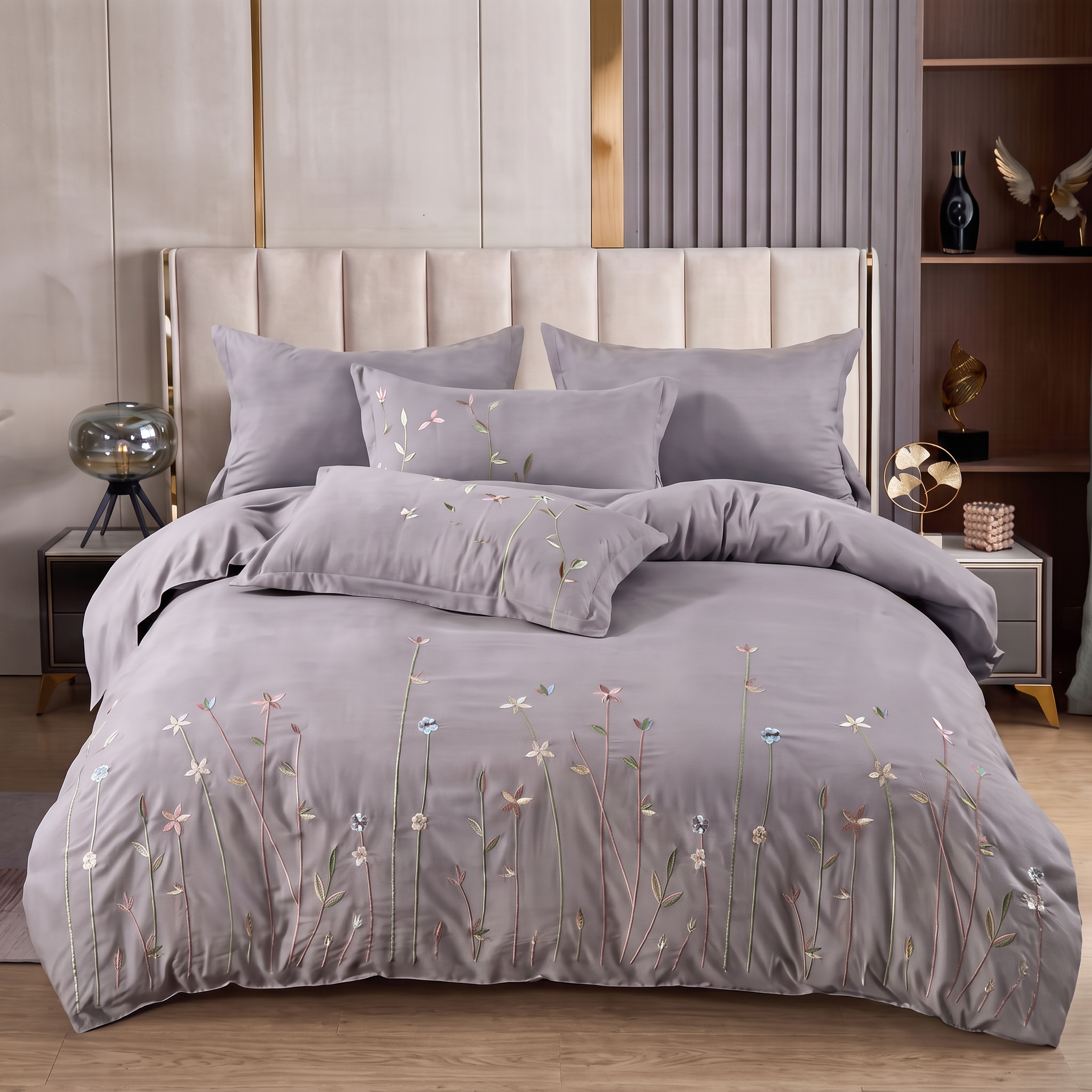 Premium Embroidered Duvet Set 6 Pcs