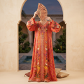 XXL Digital Dress Printed Silky Hand Crystal