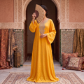 Silky Jacquard Kaftan Elegant Free-Size Luxury Abaya
