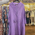 L-XL Anisa Crystal Printed Cotton Dress 57" Long Jalabiya arb