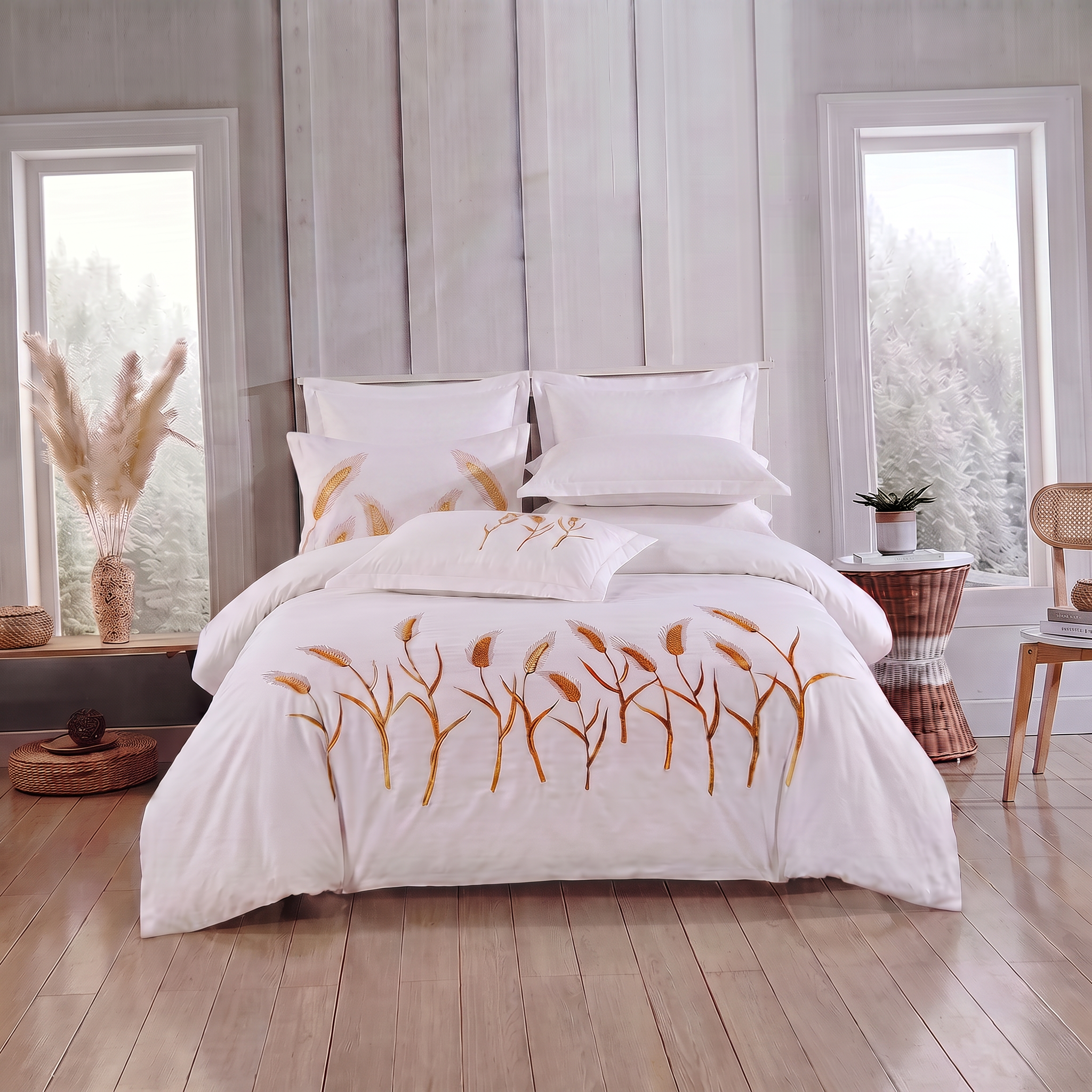 Premium Embroidered Quilt Duvet Set 6 Pcs
