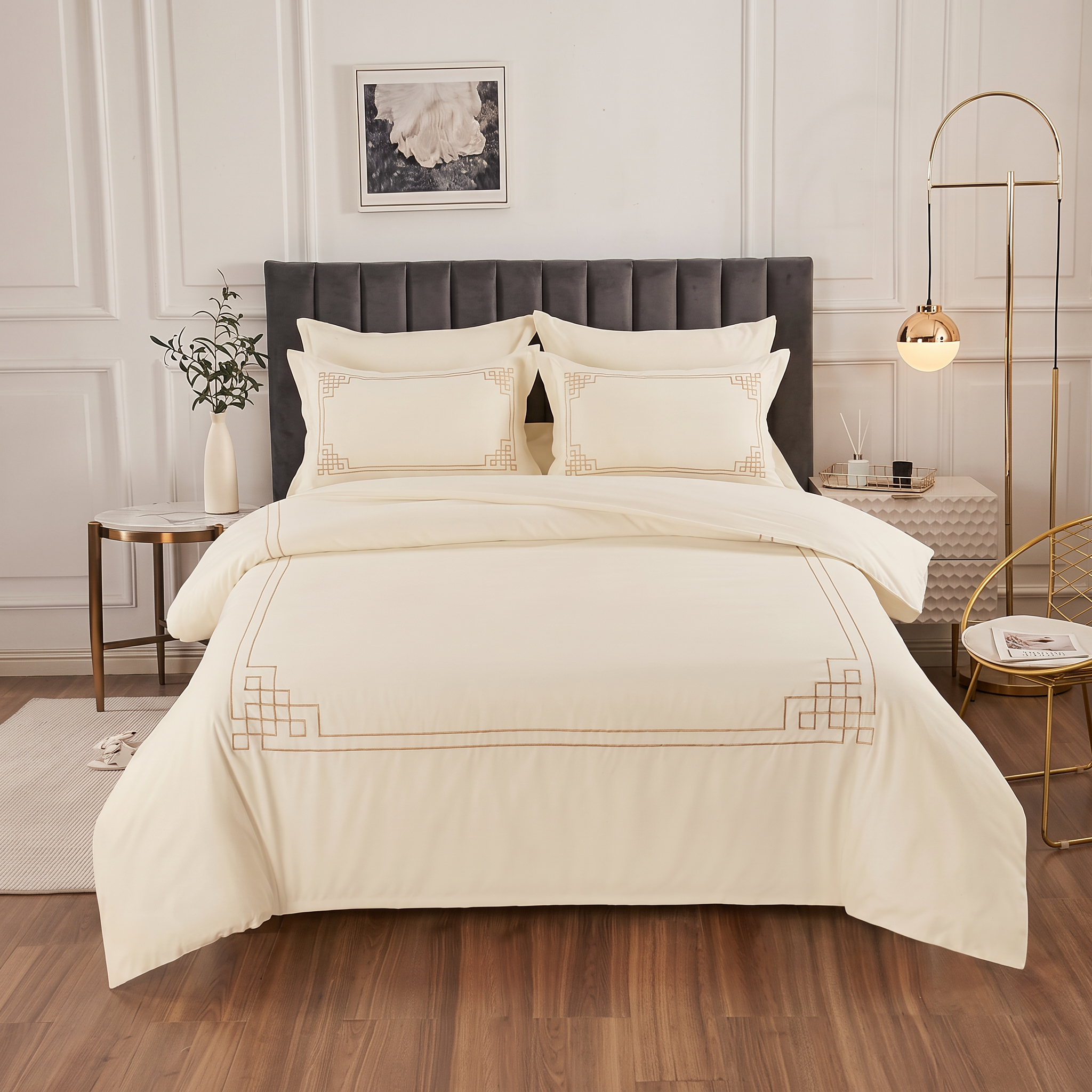 Premium Embroidered Quilt Duvet Set 6 Pcs