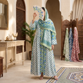S/M Cotton Abaya & Inner with shaila Set length 57” Long