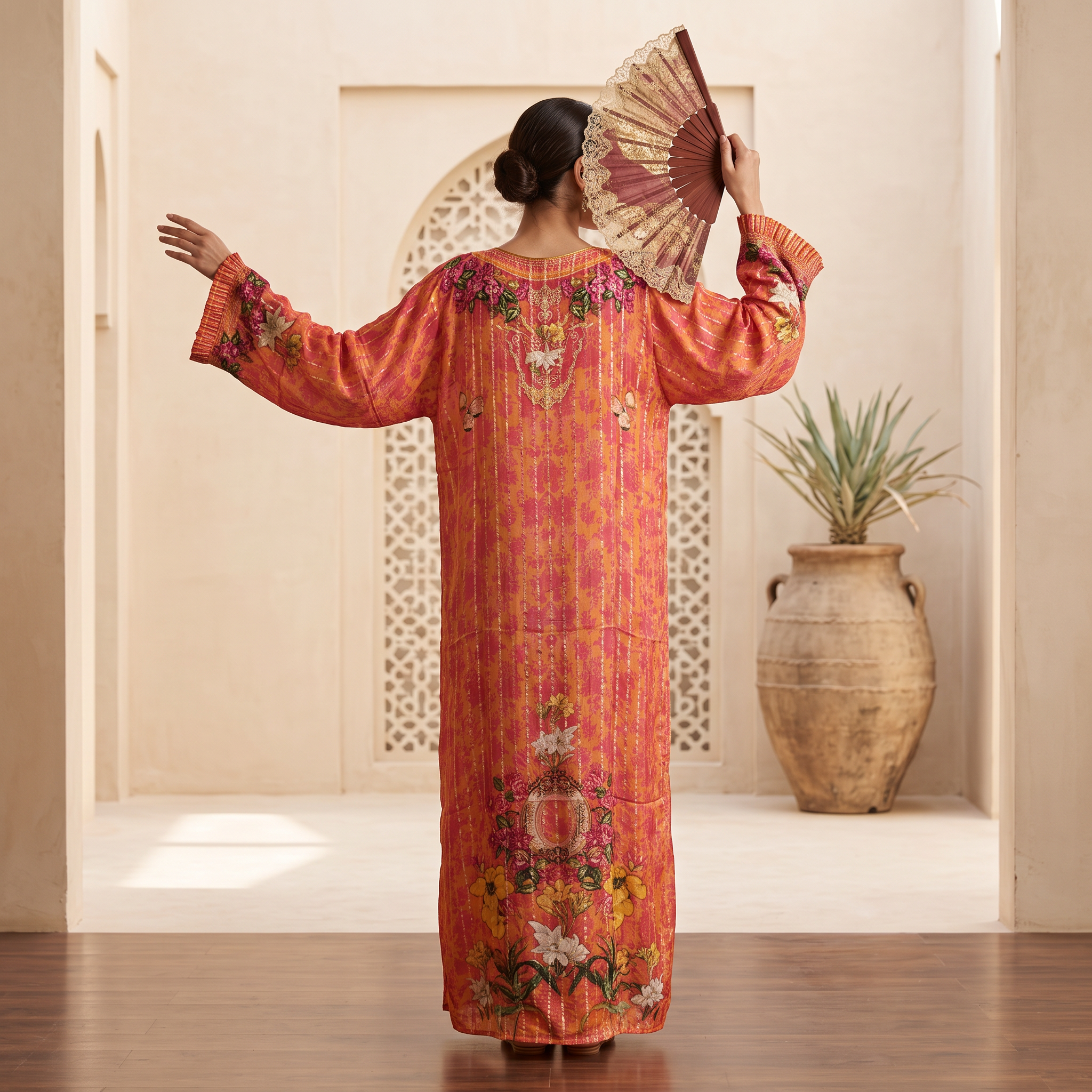 XXL Digital Dress Printed Silky Hand Crystal