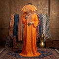 Silky Jacquard Kaftan Elegant Free-Size Luxury Abaya