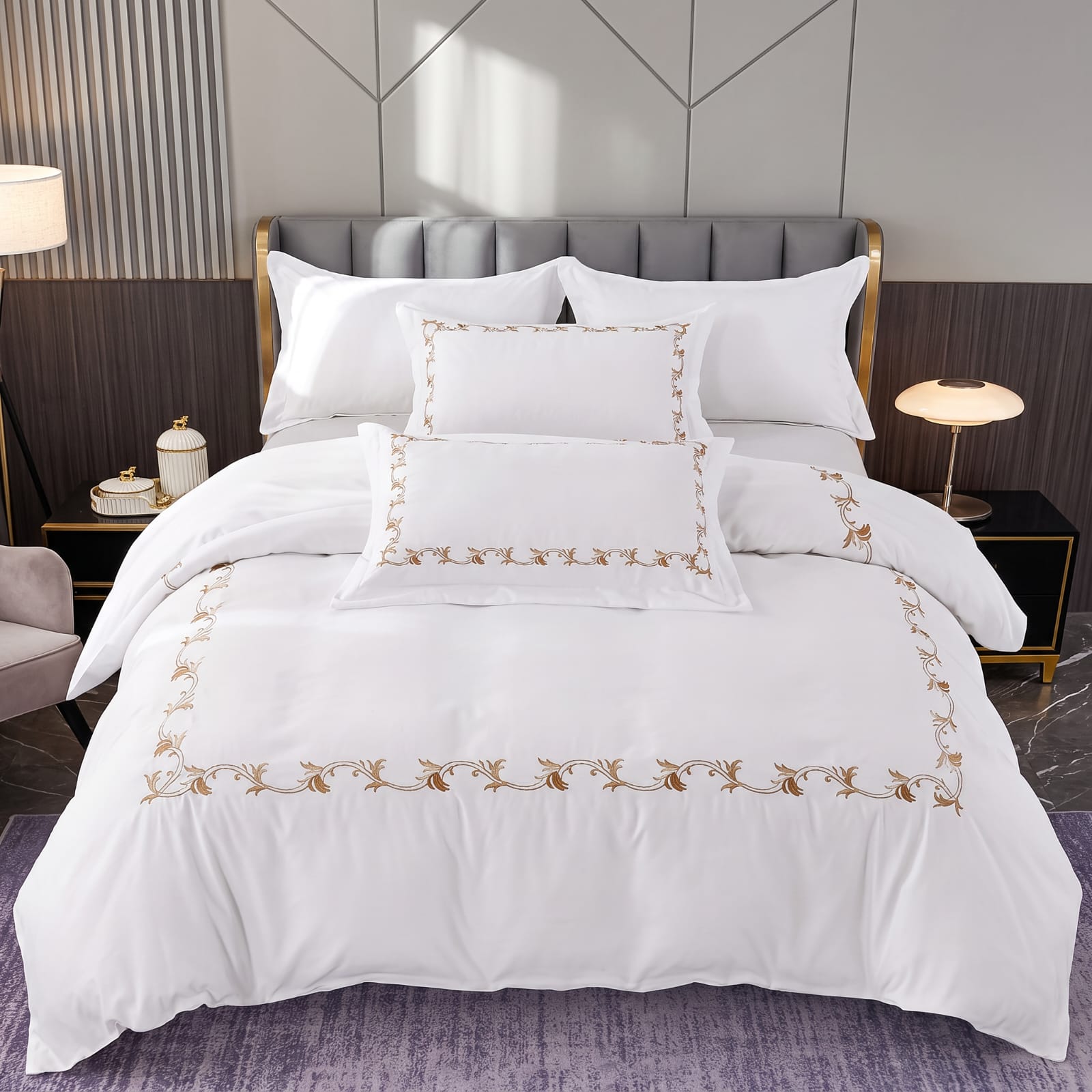 Premium Embroidered Duvet Set 6 Pcs