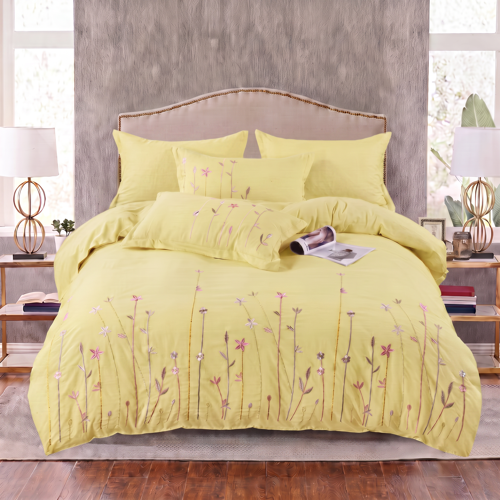 Premium Embroidered Duvet Set 6 Pcs