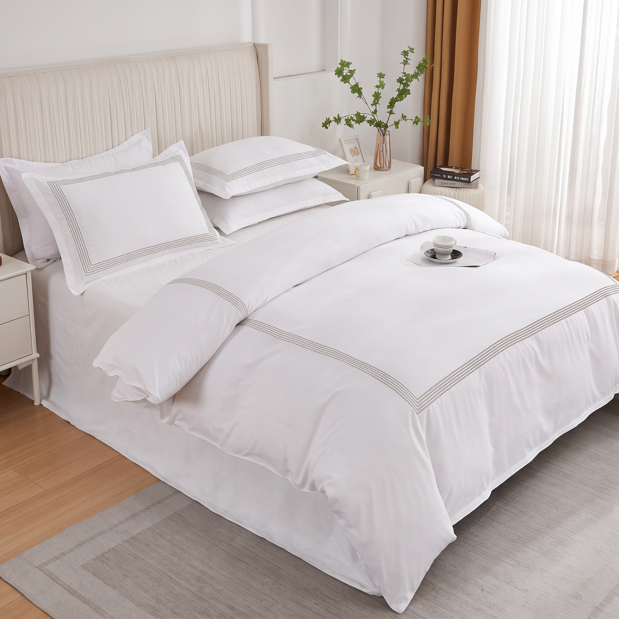 Premium Embroidered Duvet Set 6 Pcs
