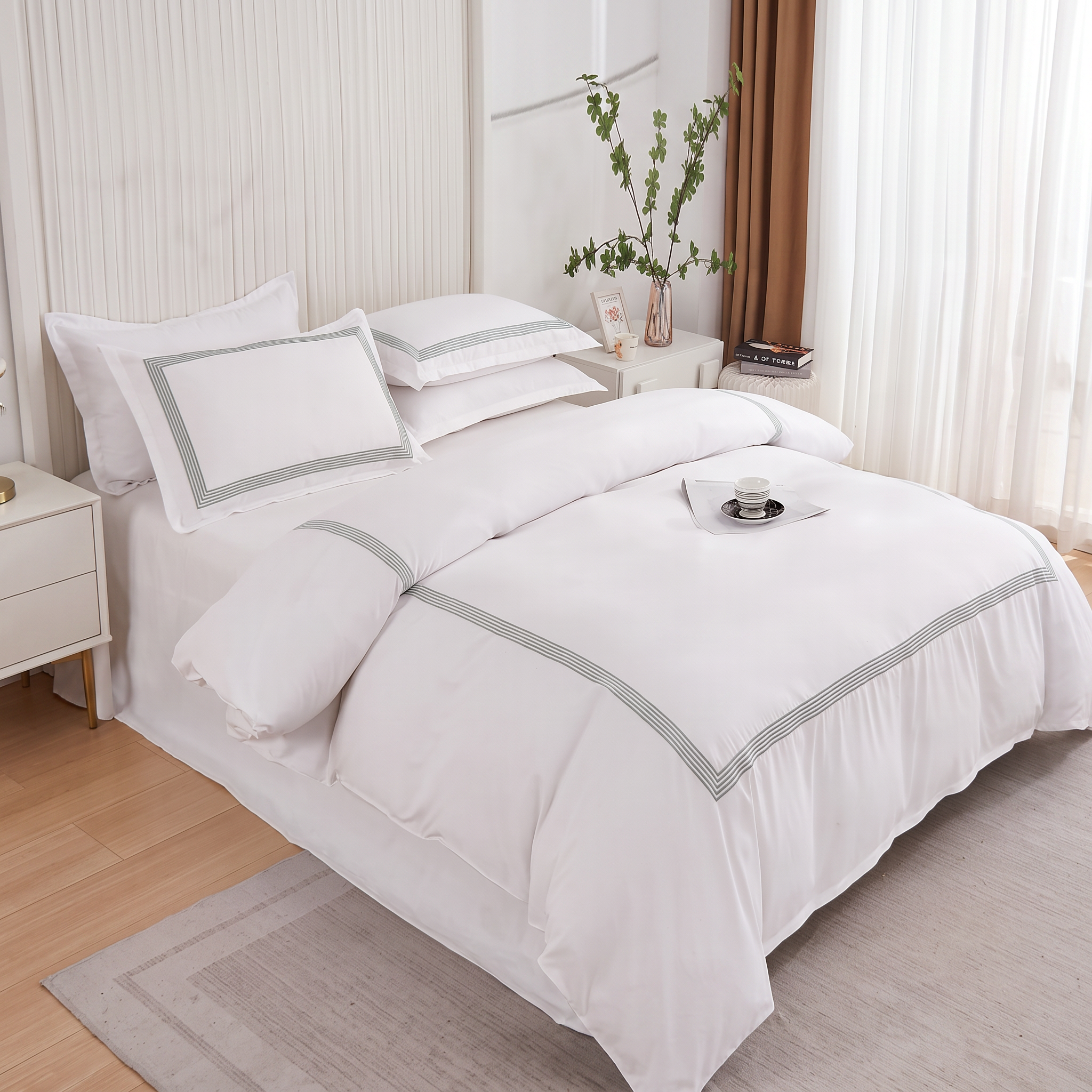 Premium Embroidered Duvet Set 6 Pcs