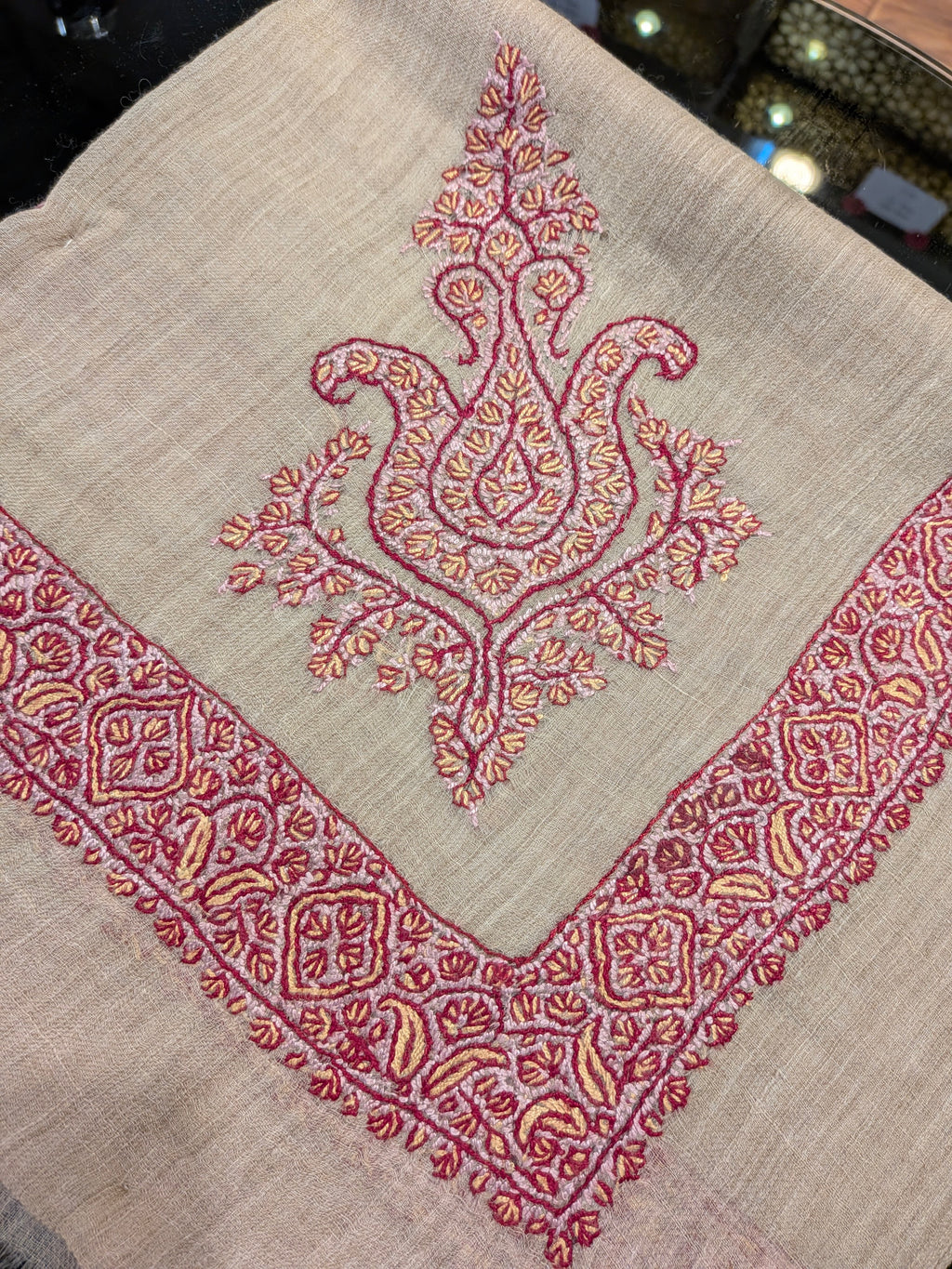 Luxury Kashmir Ghutra shawl-Hand Embroidered Men’s Headwear
