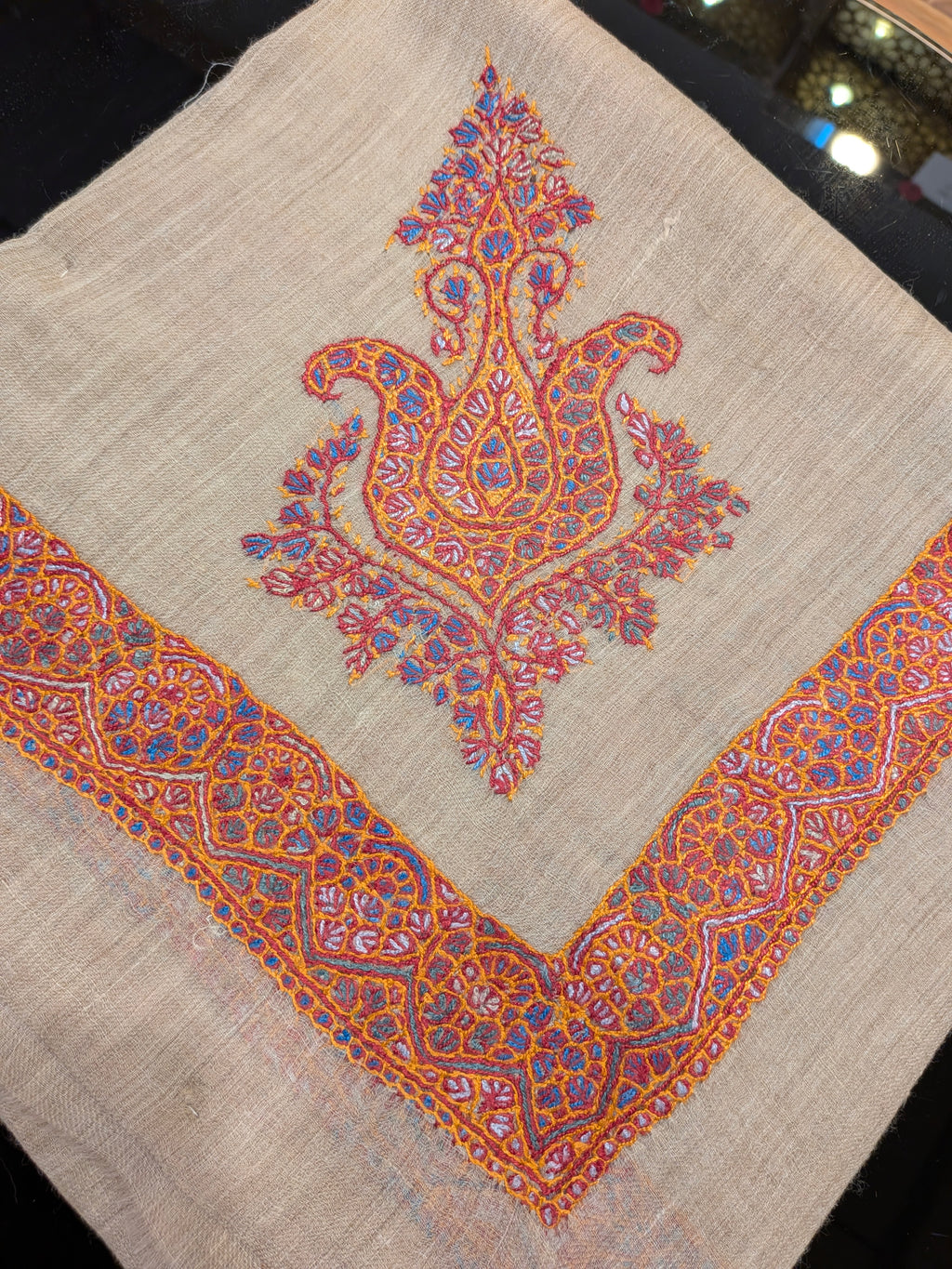 Luxury Kashmir Ghutra shawl-Hand Embroidered Men’s Headwear