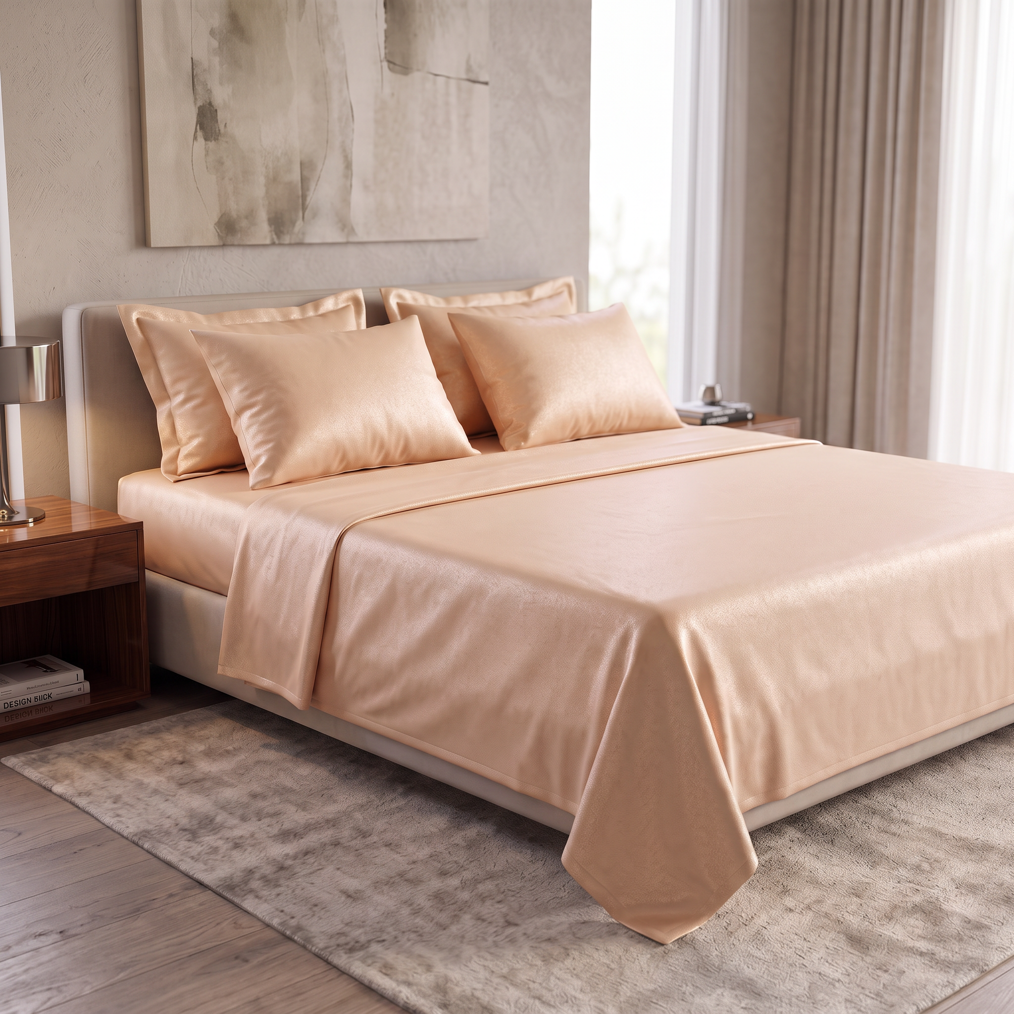 Premium plain silky Duvet Set 6 Pcs