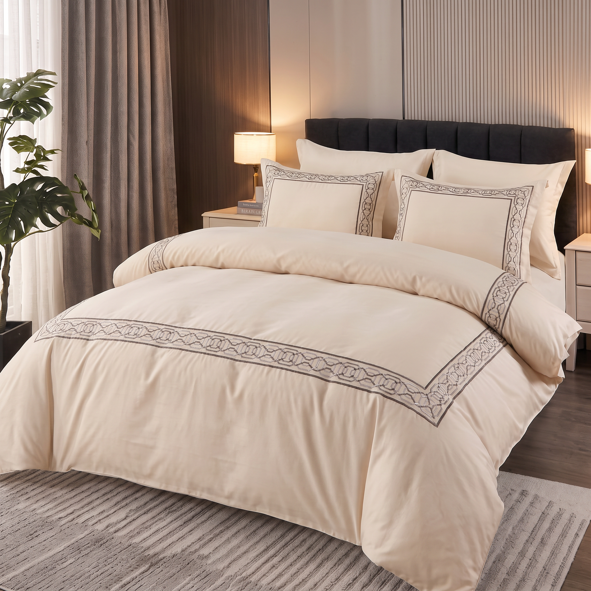 Premium Embroidered Quilt Duvet Set 6 Pcs