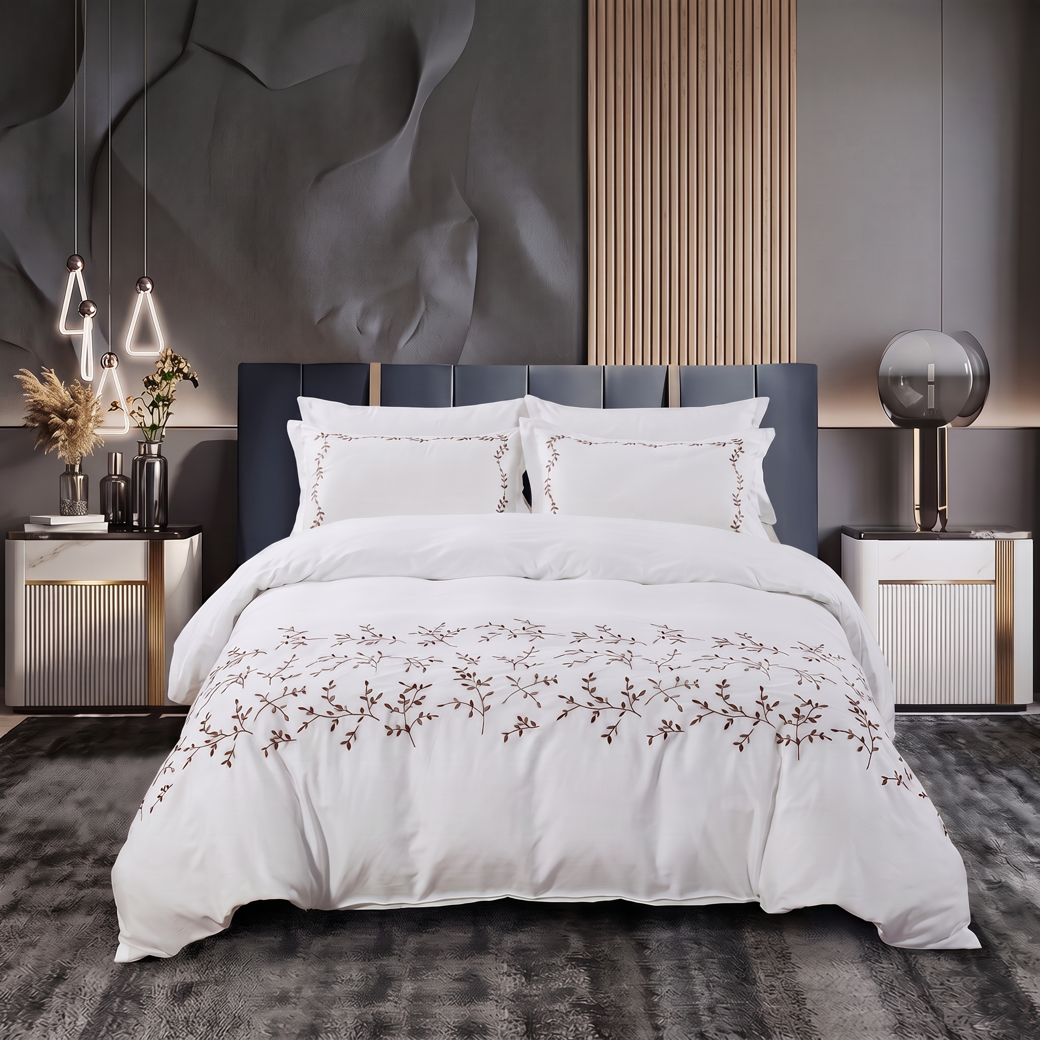 Premium Embroidered Quilt Duvet Set 6 Pcs