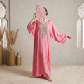Silky Jacquard Kaftan Elegant Free-Size Luxury Abaya