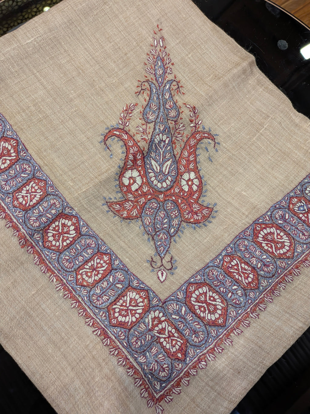Luxury Kashmir Ghutra shawl-Hand Embroidered Men’s Headwear