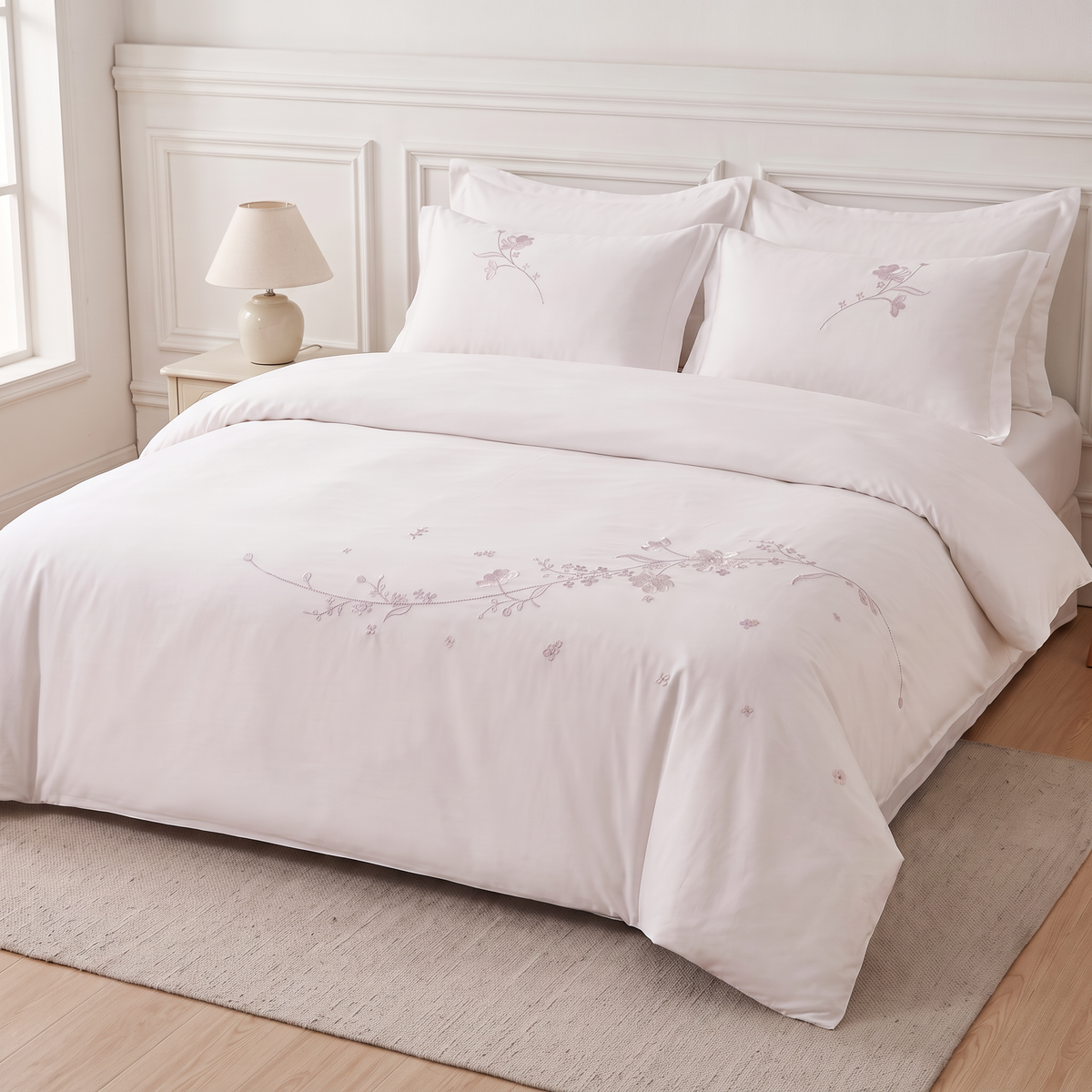 Pure cotton Premium Embroidered Duvet Set 6 Pcs, king size