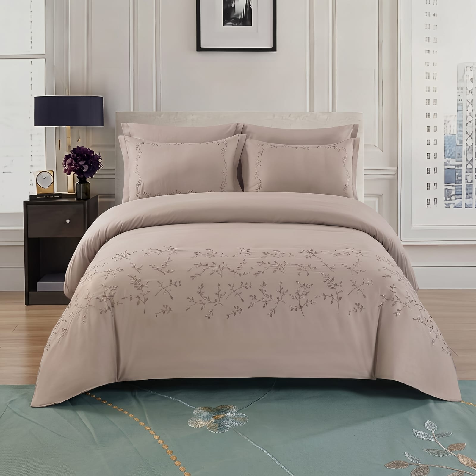 Premium Embroidered Duvet Set 6 Pcs