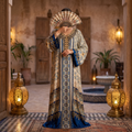 XXL Digital Dress Printed Silky Hand Crystal