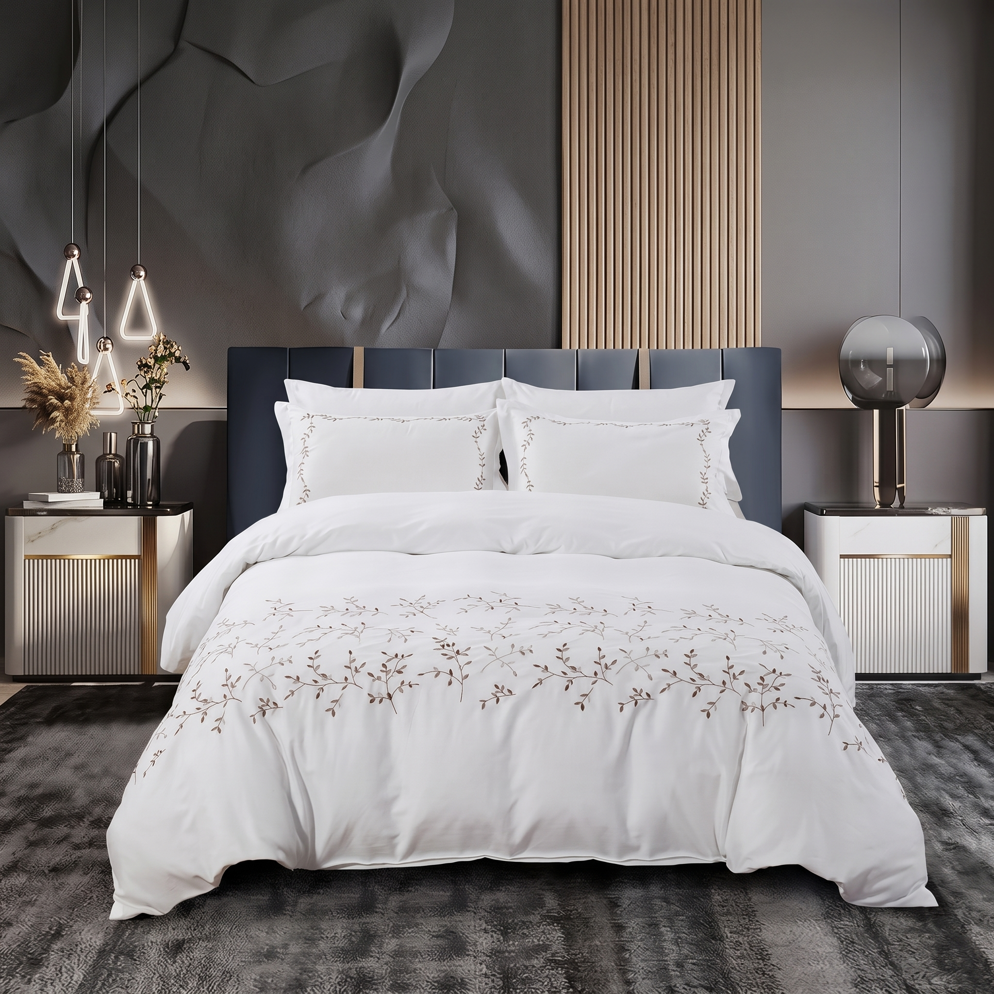 Premium Embroidered Quilt Duvet Set 6 Pcs