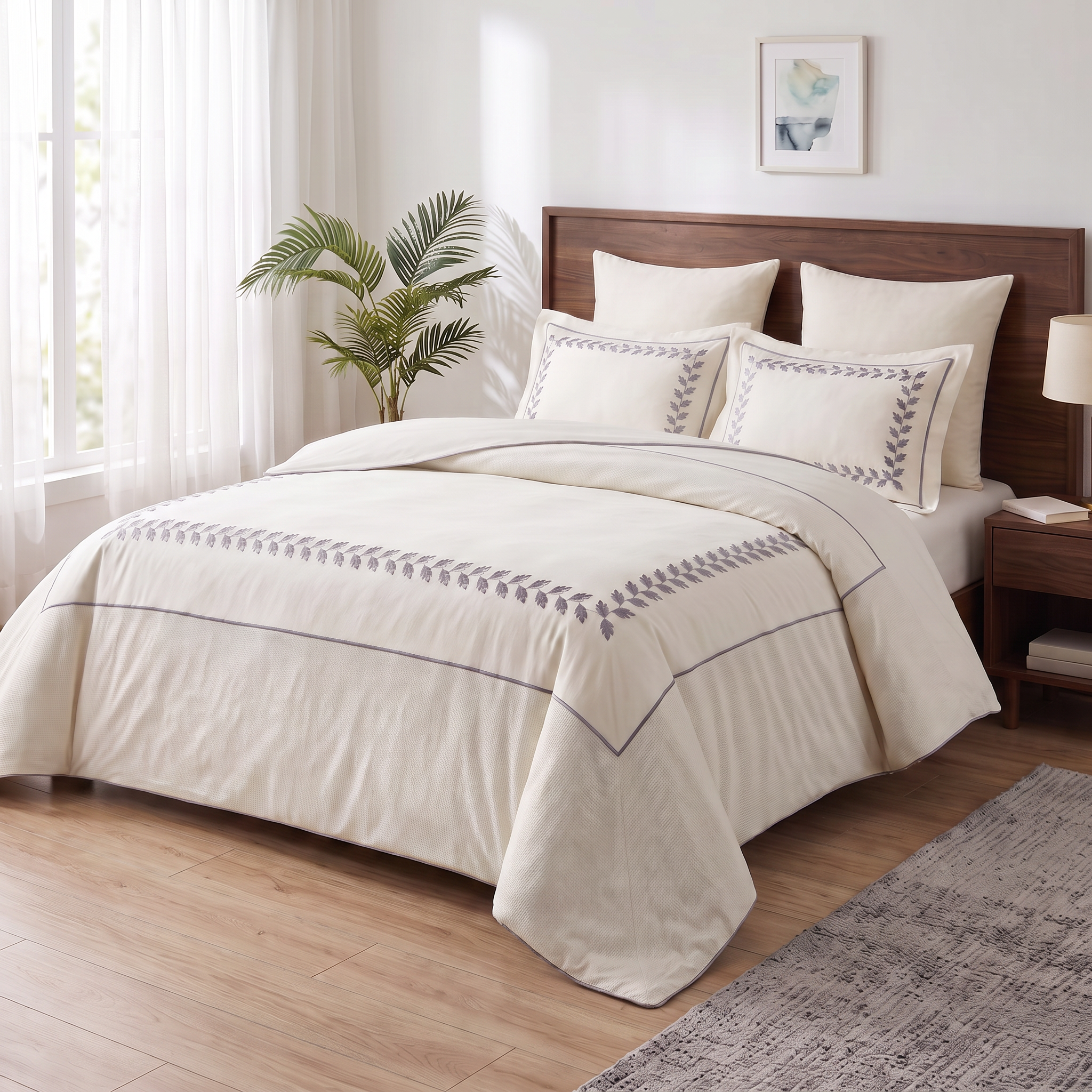 Premium Embroidered Duvet Set 6 Pcs