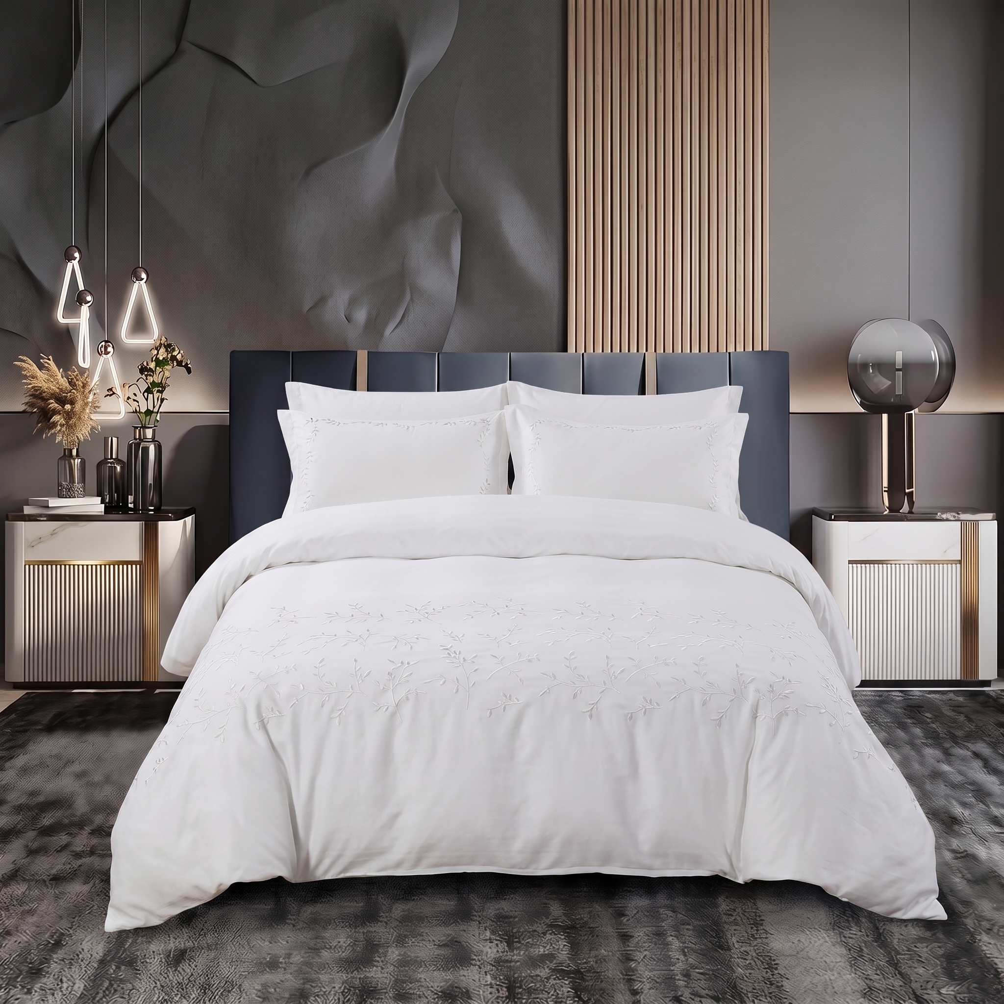 Premium Embroidered Quilt Duvet Set 6 Pcs