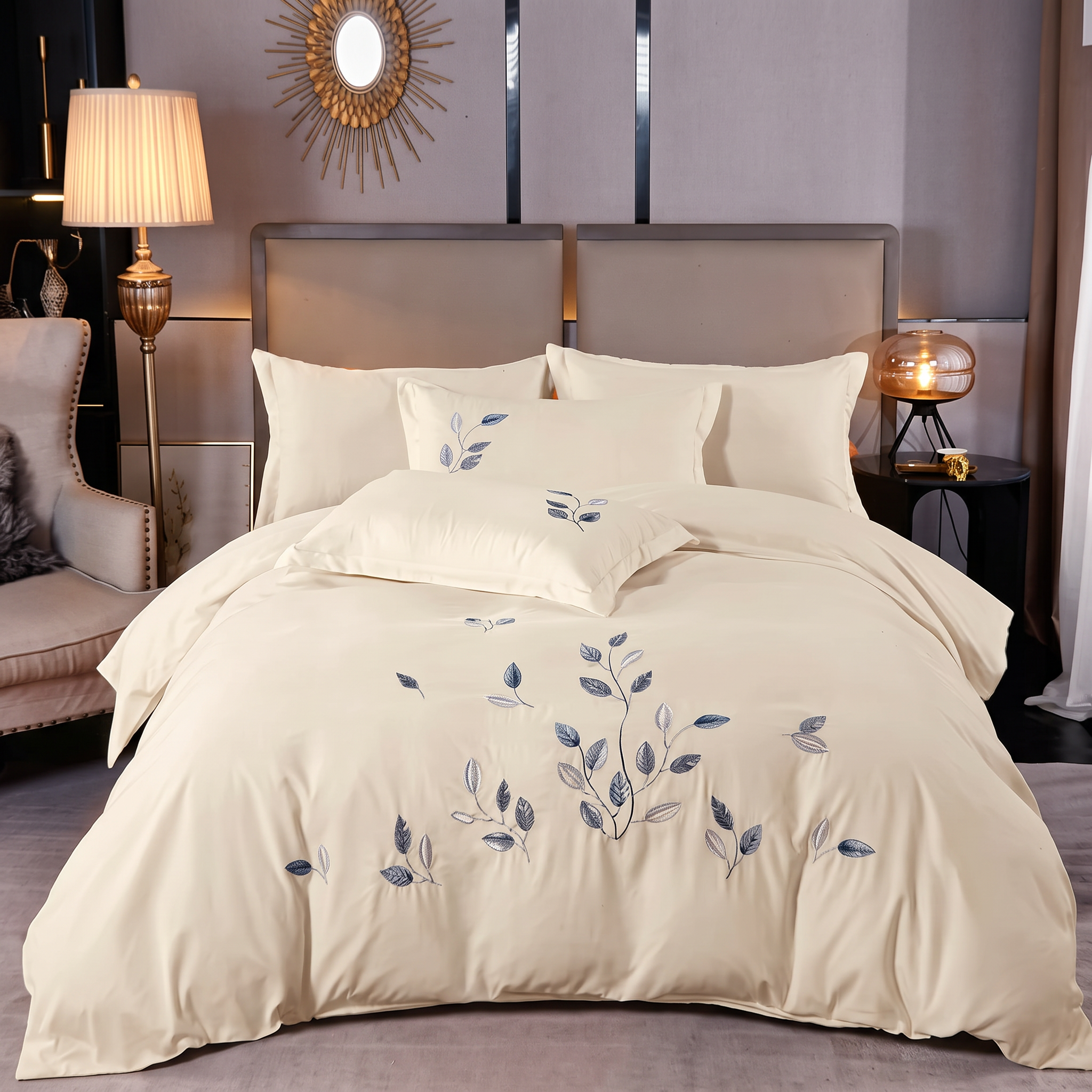 Premium Embroidered Duvet Set 6 Pcs