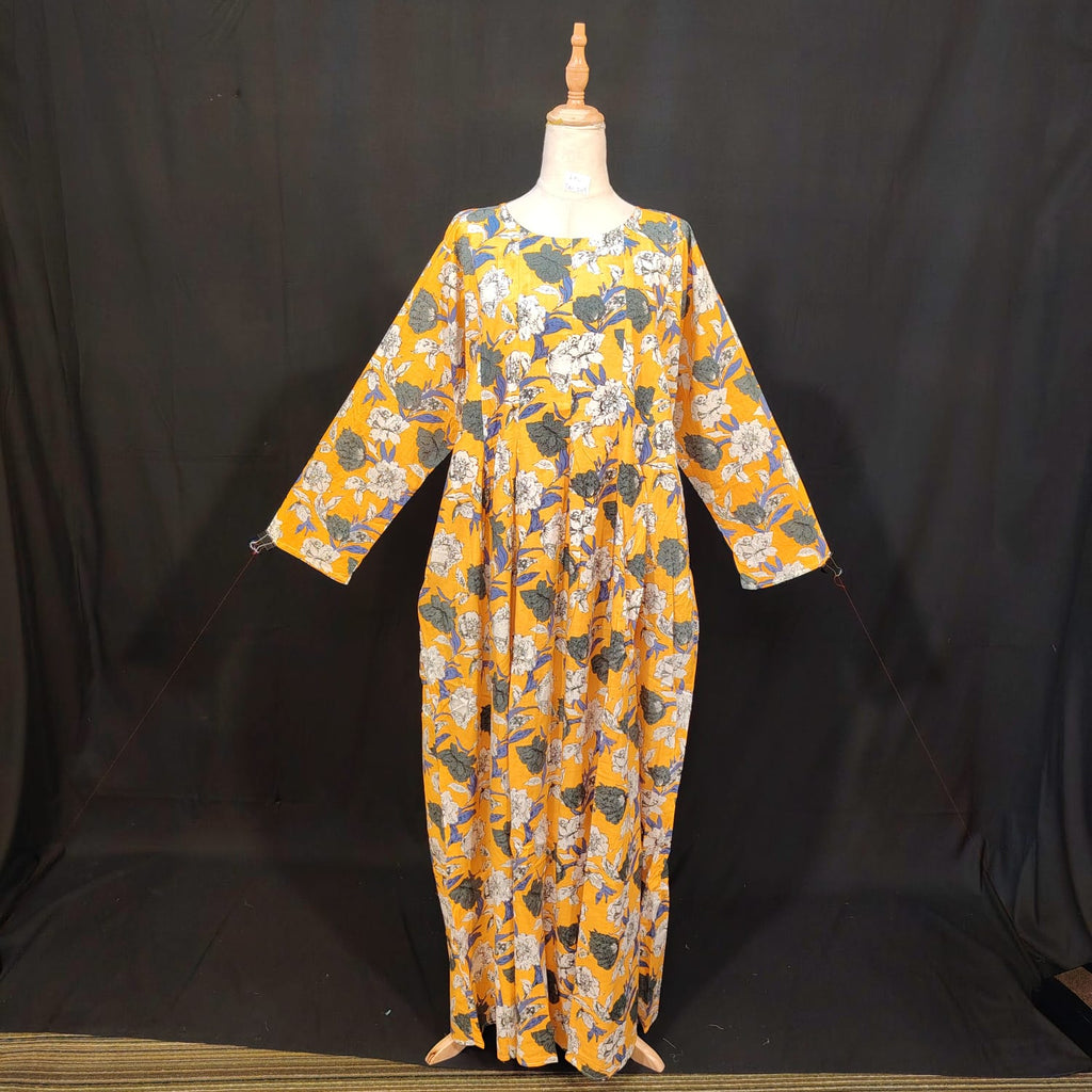 L-XL Ruby Cotton Printed Dress 57" Long Jalabiya