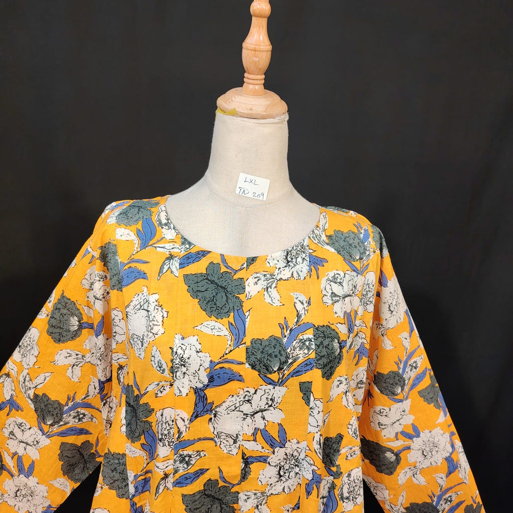 L-XL Ruby Cotton Printed Dress 57" Long Jalabiya