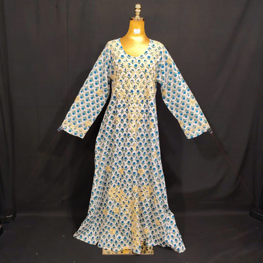 S/M Special Printed Cotton Dress 57" Long Jalabiya