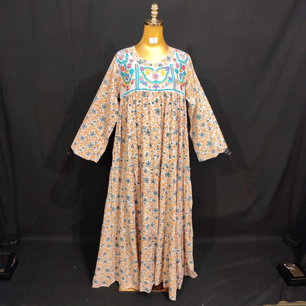S/M Special Printed Cotton Dress 57" Long Jalabiya