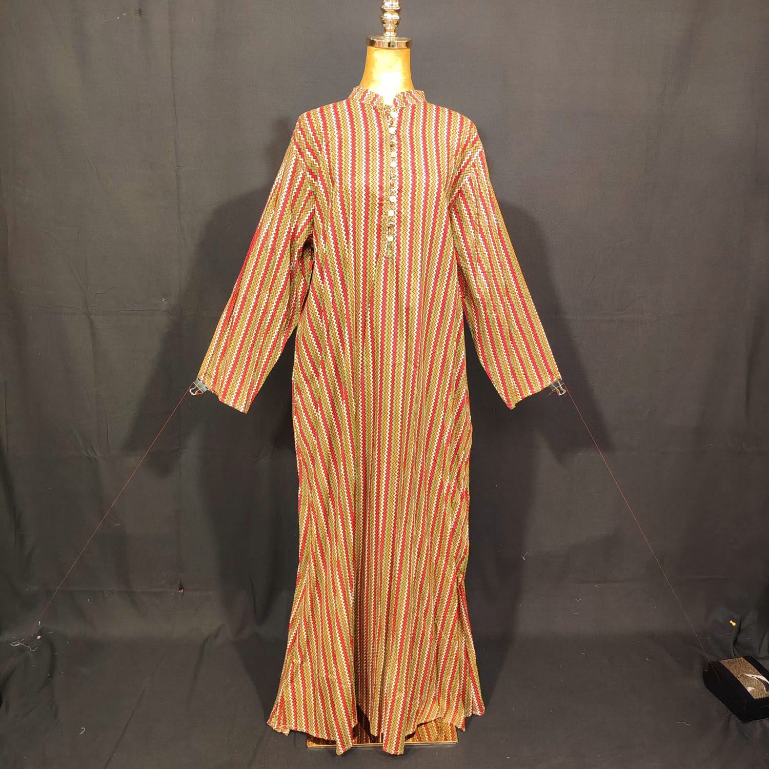 2XL-3XL Sofi Printed Cotton Dress 57" Long Jalabiya