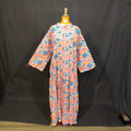 L-XL Safia Cotton Printed Dress 57" Long Jalabiya