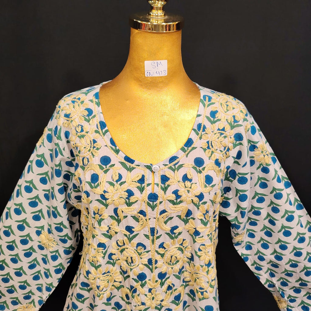S/M Special Printed Cotton Dress 57" Long Jalabiya