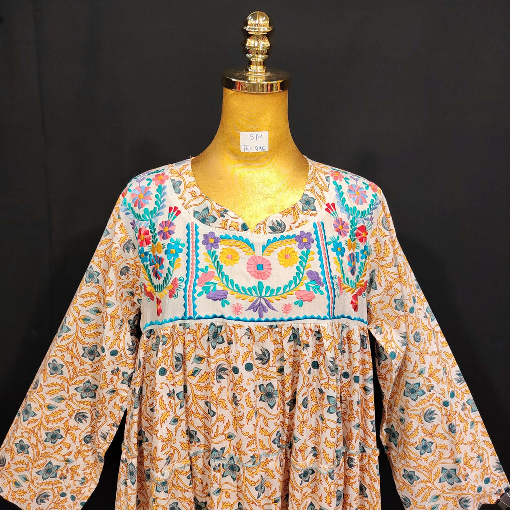 S/M Special Printed Cotton Dress 57" Long Jalabiya